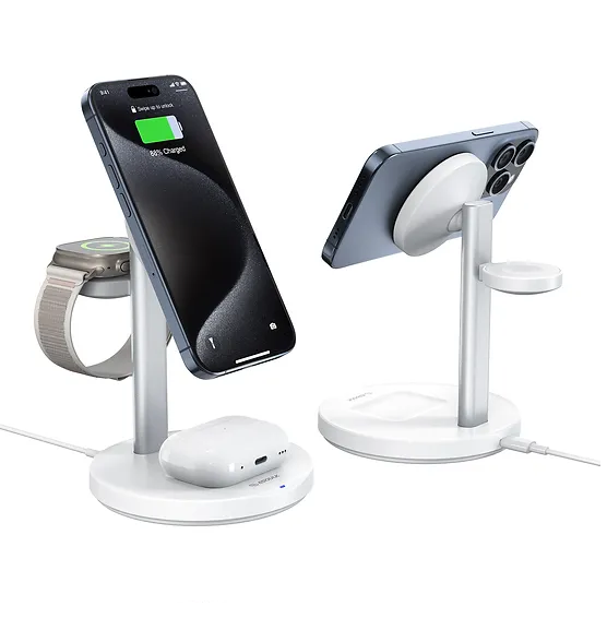 Esoulk - 3-IN-1 Magnetic Wireless Charging Stand [EK-6008WH] - White