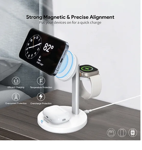 Esoulk - 3-IN-1 Magnetic Wireless Charging Stand [EK-6008WH] - White