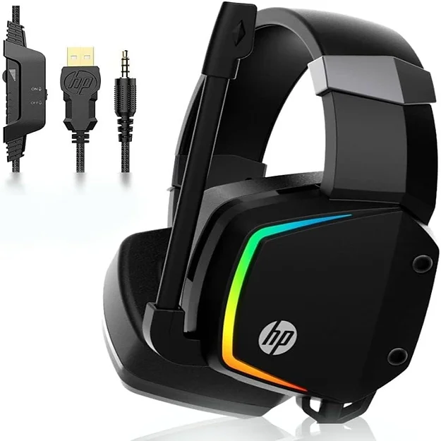 HP H320 Wired Gaming Headset w/Noise Cancelling Microphone, Over Ear Headphone