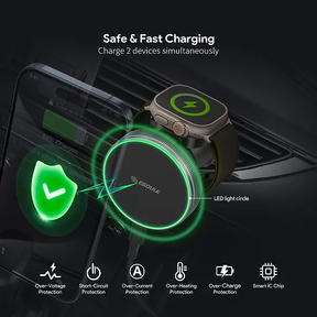 Esoulk - 15W 2-in-1 Magnetic Wireless Car Charger [EK-6009BK] - Black