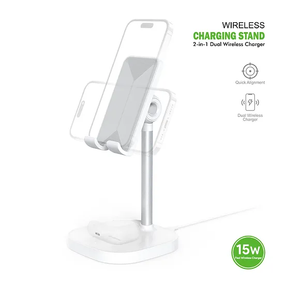 Esoulk -15W 2-in-1 Wireless Charging Stand [EK-6002WH] - White