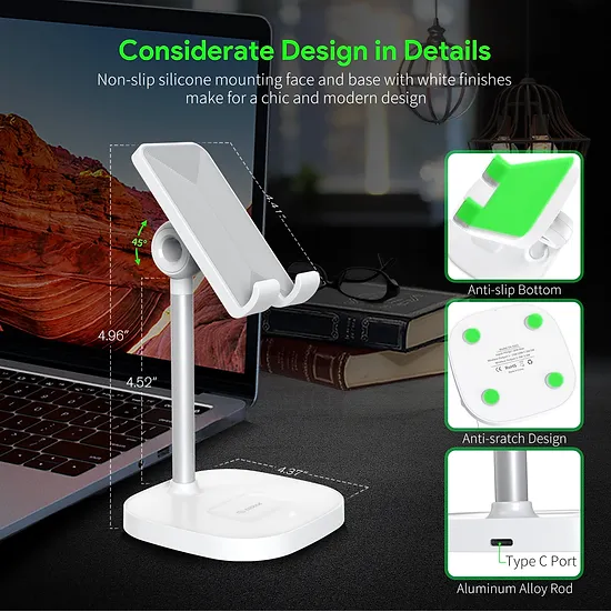 Esoulk -15W 2-in-1 Wireless Charging Stand [EK-6002WH] - White