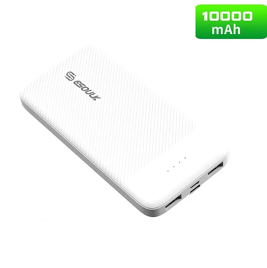 ESOULK - 10,000mAh 2A Dual USB Port Power Bank [EP06P-WH] - White