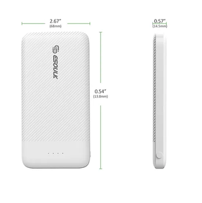 ESOULK - 10,000mAh 2A Dual USB Port Power Bank [EP06P-WH] - White