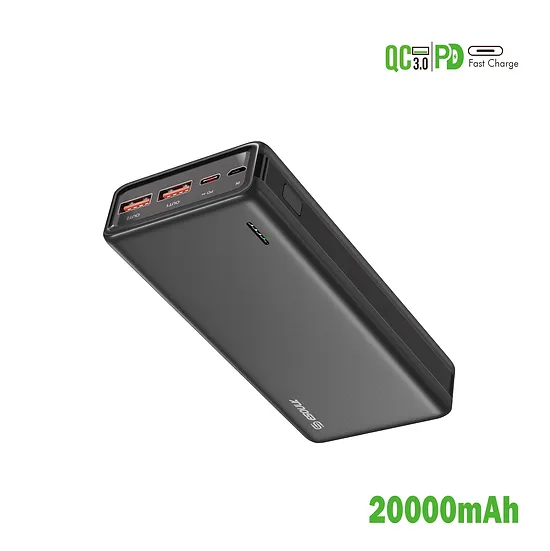 ESOULK - 20,000mAh PD 20W QC 22.5W Fast Charge Power Bank [EP29] - Black