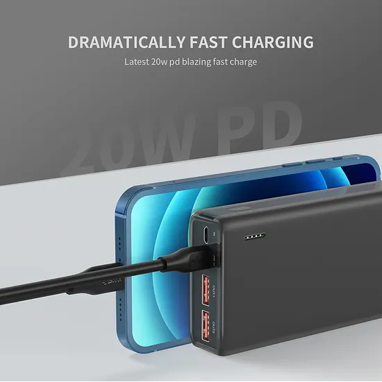 ESOULK - 20,000mAh PD 20W QC 22.5W Fast Charge Power Bank [EP29] - Black