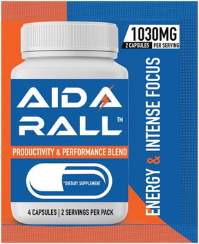 LyvWel Aidarall Intense Focus Capsules - Premium Brain Booster for Laser Focus, Energy & Enhanced Memory - 20-Pack (40 Servings)