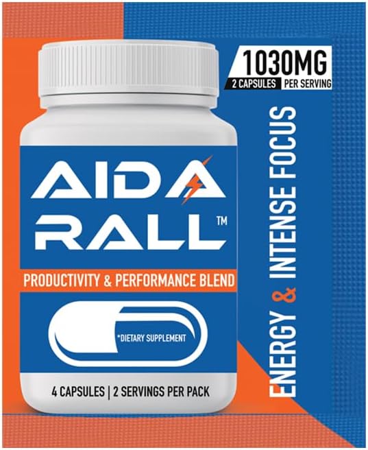 LyvWel Aidarall Intense Focus Capsules - Premium Brain Booster for Laser Focus, Energy & Enhanced Memory - 20-Pack (40 Servings)