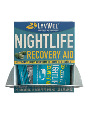 Nightlife Recovery Aid Aka Hangover Remedy / DHM detox / Drinkers vitamin 20 on the go packs | 40 servings | 80 capsules