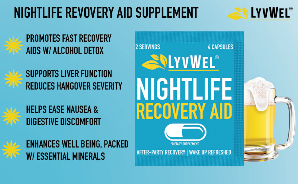 Nightlife Recovery Aid Aka Hangover Remedy / DHM detox / Drinkers vitamin 20 on the go packs | 40 servings | 80 capsules