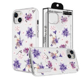 Iphone 13Pro Max (6.7Inch) Design Case Flowers Purple on White