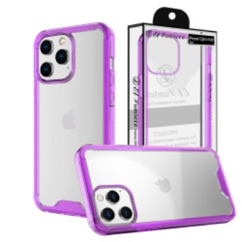 Iphone 13Pro Max (6.7Inch) Clear TPU Case with Frame Purple