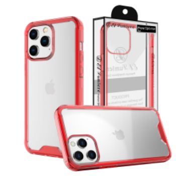 Iphone 13Pro Max (6.7Inch) Clear TPU Case with Frame Red