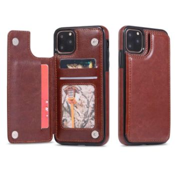 Iphone 13Pro (6.1 Inch) Leather Backflip Wallet Case Brown