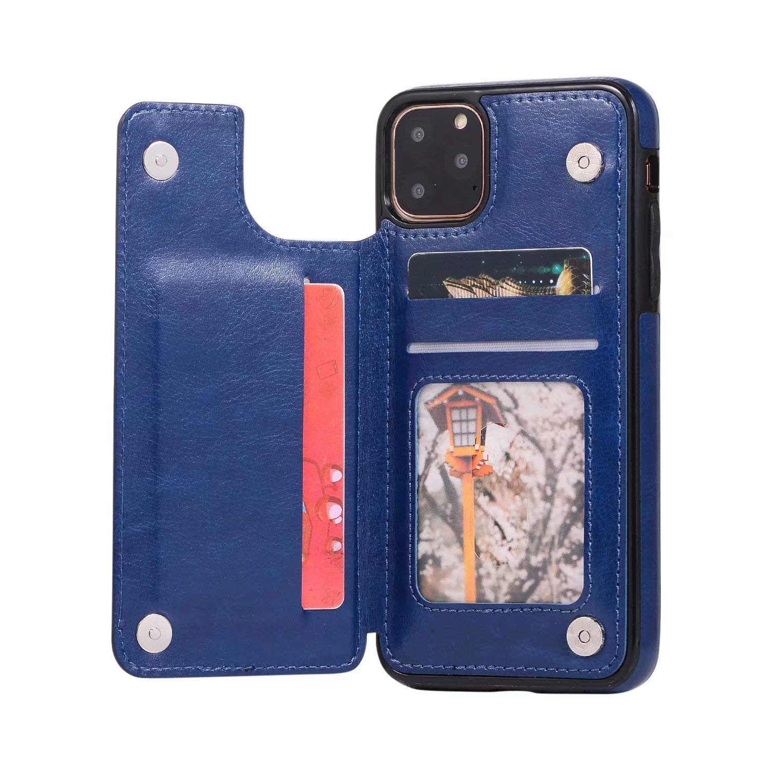 Iphone 13Pro (6.1 Inch) Leather Backflip Wallet Case Blue