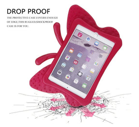 Apple Ipad Mini6 Handle Case with Bow and Hands as Kickstand Red