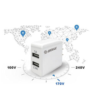 Esoulk Type-C 2-Port Home Charger with 5feet Cable - White