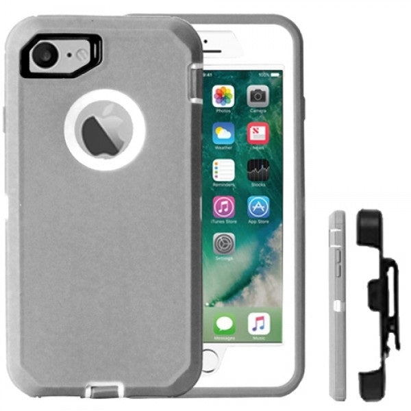 Iphone 7Plus / 8Plus Full Protection Construction Case In Grey/White