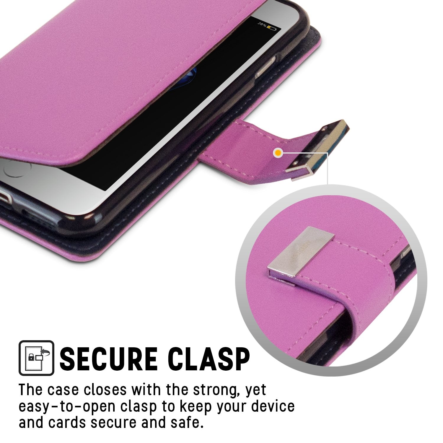 Iphone 7Plus / 8Plus Wallet Case W/ Extra Card Slots In Purple