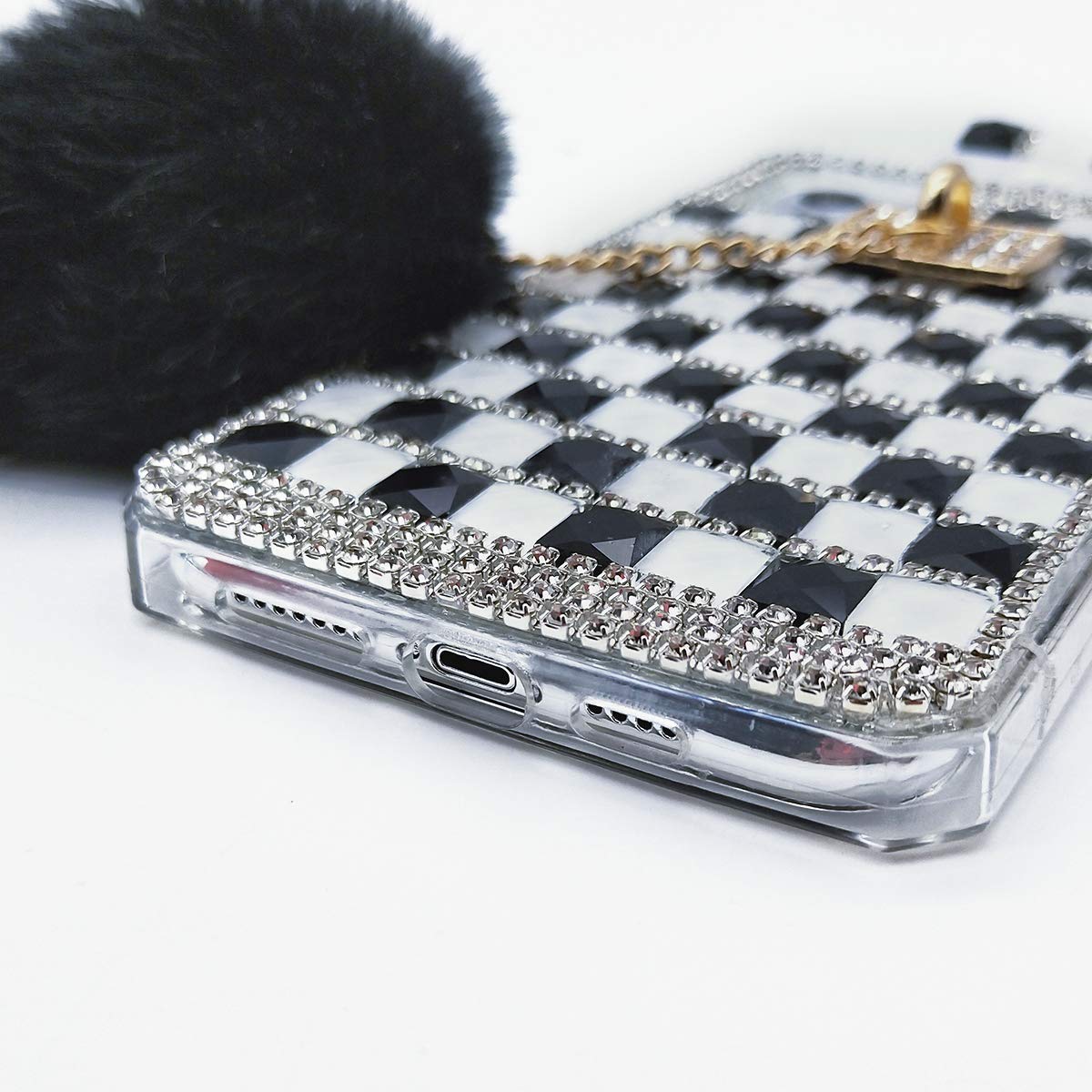 Iphone 13 (6.1 Inch) Perfume Bottle Diamond Case In Black/White