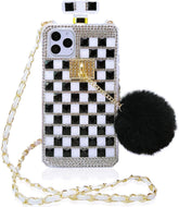 Iphone 13 (6.1 Inch) Perfume Bottle Diamond Case In Black/White