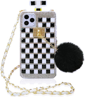 Iphone 13 (6.1 Inch) Perfume Bottle Diamond Case In Black/White