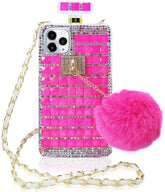 Iphone 12 / 12Pro (6.1 Inch) Perfume Bottle Diamond Case Hot Pink