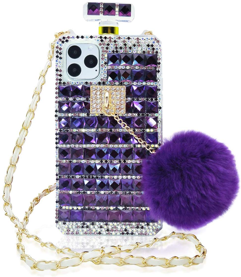 Iphone 12Pro Max ( 6.7 Inch) Perfume Bottle Diamond Case Purple