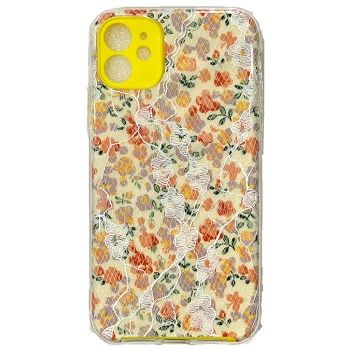 Iphone 12Pro Max ( 6.7 Inch) Lace Design Case Yellow