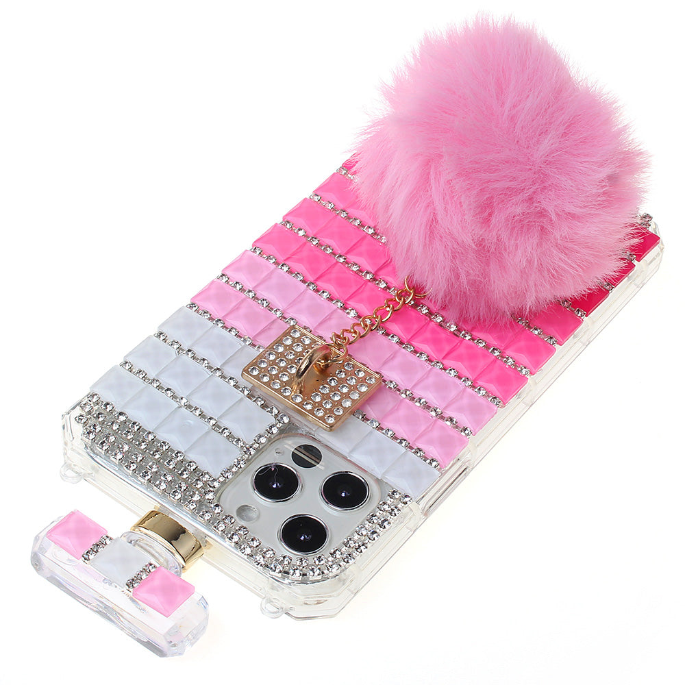 Iphone 12 / 12Pro (6.1 Inch) Perfume Bottle Diamond Case In Pink Shades