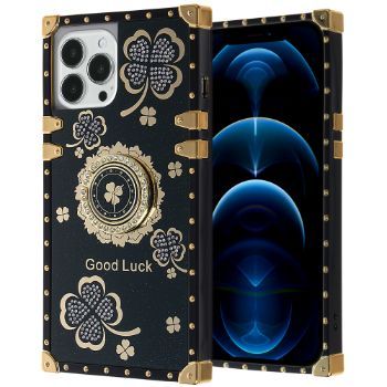 Iphone 12 / 12Pro (6.1 Inch) Diamond Goodluck Ring Case - Navy