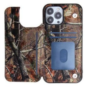 Iphone 7 / 8 / SE Camo Backflip Wallet Case Brown