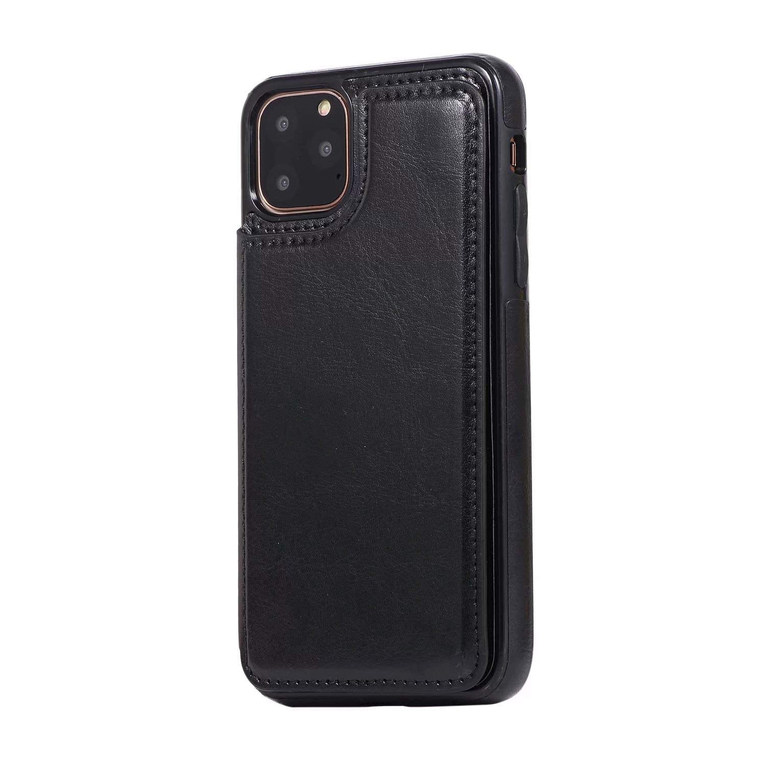 Iphone 12Pro Max ( 6.7 Inch) Leather BackFlip Credit Card Case Black