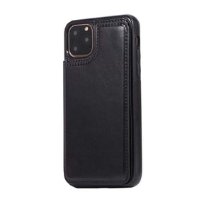 Iphone 12Pro Max ( 6.7 Inch) Leather BackFlip Credit Card Case Black