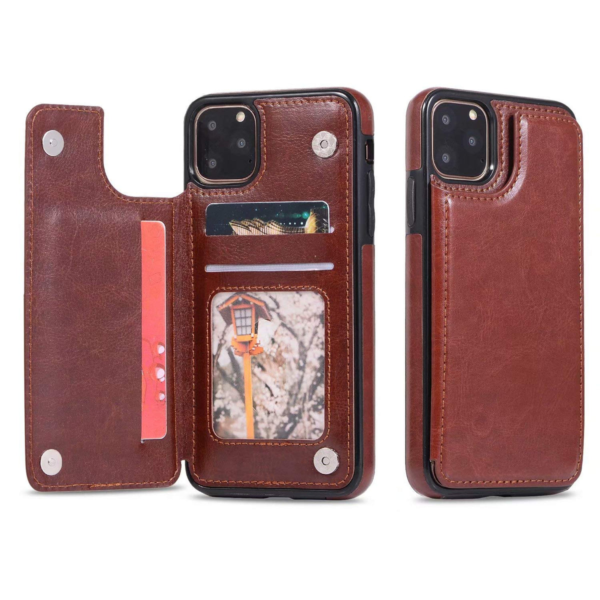 Iphone 11 (6.1Inch) Back Flip Credit Card Case Brown