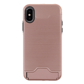 iPhone X / XS Shield Line Hidden Pocket For Cards Case In Rose Gold