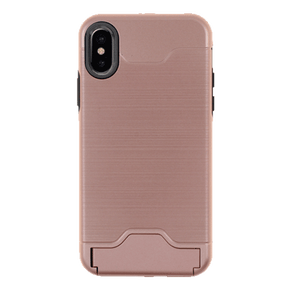 iPhone X / XS Shield Line Hidden Pocket For Cards Case In Rose Gold