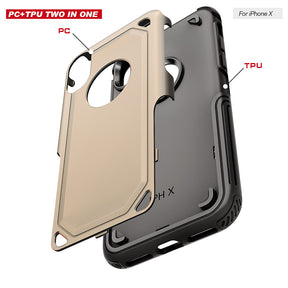 iPhone X / XS Two Piece Shield Force Case In Gold