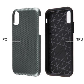 Iphone Xs Max Carbon Fiber Texture Case Grey