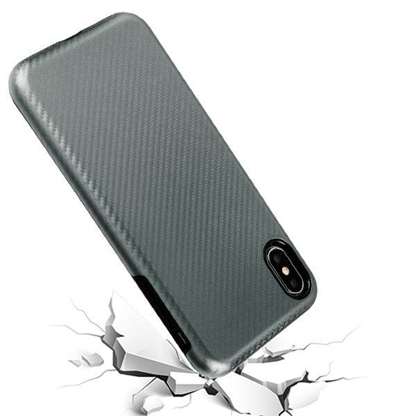 Iphone Xs Max Carbon Fiber Texture Case Grey