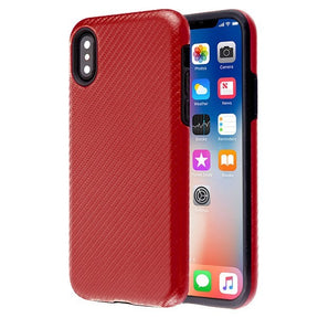 Iphone Xs Max Carbon Fiber Texture Case Red