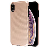 Iphone Xs Max Carbon Fiber Texture Case Rose Gold