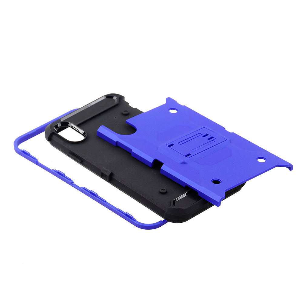 Iphone Xs Max Holster Clip Case With Kickstand In Blue/Black