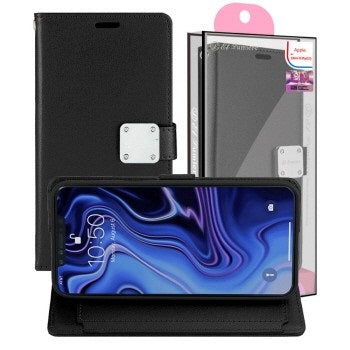 Iphone 11 (6.1 Inch) Wallet Flip Case With Extra Card Slots Black