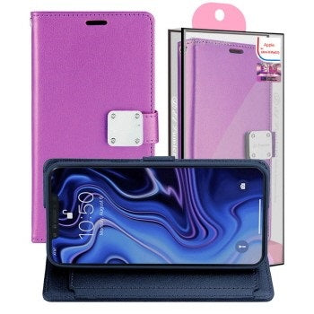 Iphone 12 / 12Pro (6.1 Inch) Wallet Flip Case with Card Slots Purple