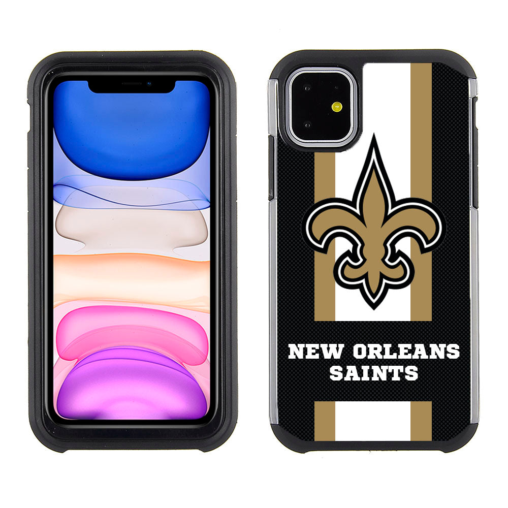 Iphone 11Pro Max (6.5 Inch) Licensed Team Case GW Stripes NFL New Orleans Saints