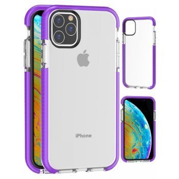 Iphone 11 (6.1 Inch) TPU Clear with Border Case Purple