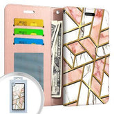 Iphone 11 (6.1 Inch) Wallet Flip Case Marble Design Pink