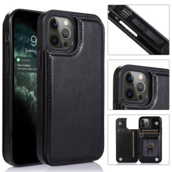 Iphone 12 / 12Pro (6.1 Inch) BackFlip Wallet Case Black