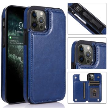 Iphone 12 / 12Pro (6.1 Inch) BackFlip Wallet Case Blue